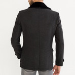 Collard Wool Blend Jacket // Anthracite (XS)