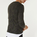 Lightweight Camo Print Sweater // Green (XS)