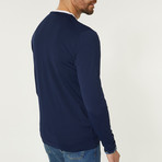 Solid Color Crewneck Sweater // Navy Blue (XL)