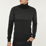 Fair Isle Turtleneck Sweater // Anthracite (XL)