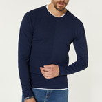 Solid Color Crewneck Sweater // Navy Blue (2XL)