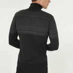 Fair Isle Turtleneck Sweater // Anthracite (2XL)
