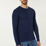 Solid Color Crewneck Sweater // Navy Blue (XS)