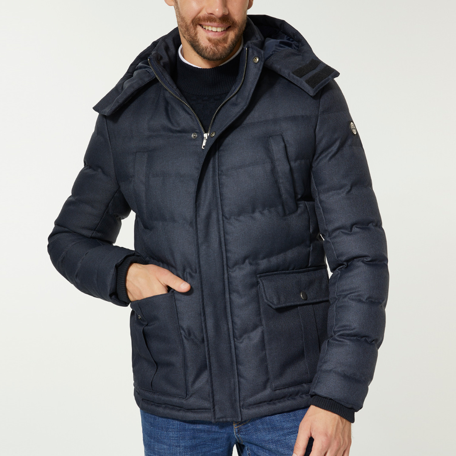 Elevated Hooded Puffer Jacket // Navy Blue (2XL) - Clearance: Outerwear ...