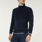 Shawl Neck Sweater // Navy Blue (XL)