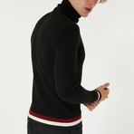 Wool Blend Statement Turtleneck Sweater // Black (XS)