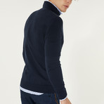Shawl Neck Sweater // Navy Blue (XL)