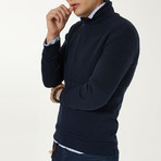 Shawl Neck Sweater // Navy Blue (XS)