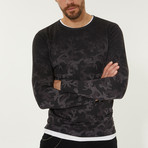 Lightweight Camo Print Sweater // Black (XL)