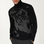 Nature Printed Turtleneck Sweater // Black (XS)