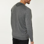 Wool Blend V-Neck Pocket Sweater // Gray (M)