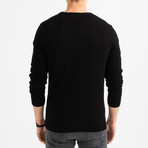 Chevron Knit Sweater // Black (2XL)
