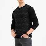 Chevron Knit Sweater // Black (M)