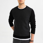 Narrow Cable Knit Sweater // Black (XL)