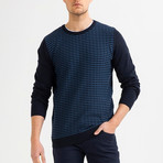Narrow Cable Knit Sweater // Navy Blue (2XL)