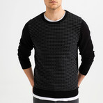 Narrow Cable Knit Sweater // Black (2XL)
