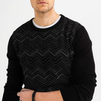 Chevron Knit Sweater // Black (XS)
