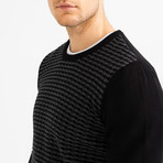 Narrow Cable Knit Sweater // Black (XL)