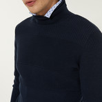 Shawl Neck Sweater // Navy Blue (2XL)