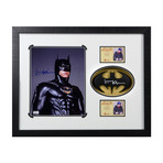 Val Kilmer // Autographed Batman Forever Photo + Cowl Emblem Framed Display