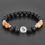 Agate + Lava Stone Horoscope Beaded Bracelet (Aries)