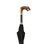 Long Umbrella + Hand-Carved Tiger Handle // Black