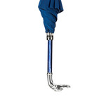Long Umbrella + Silver Greyhound Handle // Blue