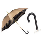 Double Cloth Long Umbrella // Ivory + Striped Interior