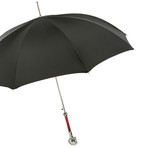 Long Umbrella + Silver Horse Handle // Black