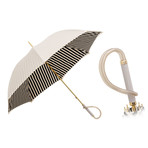 Striped Long Umbrella // Black + Ivory