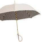 Striped Long Umbrella // Black + Ivory