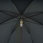 Long Umbrella + Gold Lion Handle // Black