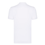 Joshua Short Sleeve Polo Shirt // White + Neon Orange (M)