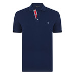 Ted Short Sleeve Polo Shirt // Navy + Ecru (M)