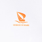 Joshua Short Sleeve Polo Shirt // White + Neon Orange (L)