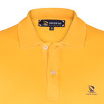 Marshall Short Sleeve Polo Shirt // Mustard + Purple (M)