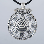 Valknut Symbol + Viking Runes Ornament Pendant