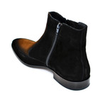 Two-Tone Side Zipper Boot // Black + Brown (US: 7.5)