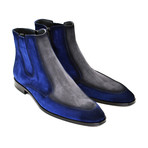 Two-Tone Side Zipper Boot // Navy + Gray (US: 7.5)