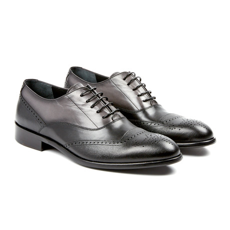 Medallion Brogue Oxford // Black + Gray (US: 7)