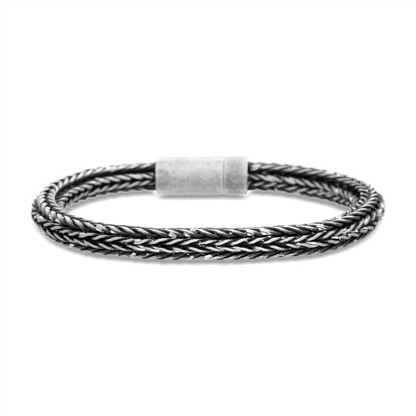 Steel Evolution // Foxtail Chain Magnetic Clasp Bracelet // White