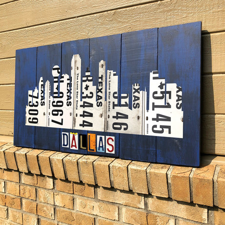 Custom License Plate Art City Skyline // Dallas (Black)