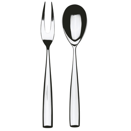 Arte Serving Spoon + Fork // Glossy Stainless