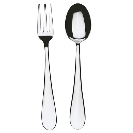 Natura Serving Fork + Spoon (Brushed Stainless)