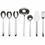 Linea Full Serving Set // 7 Piece Set (Glossy Stainless)
