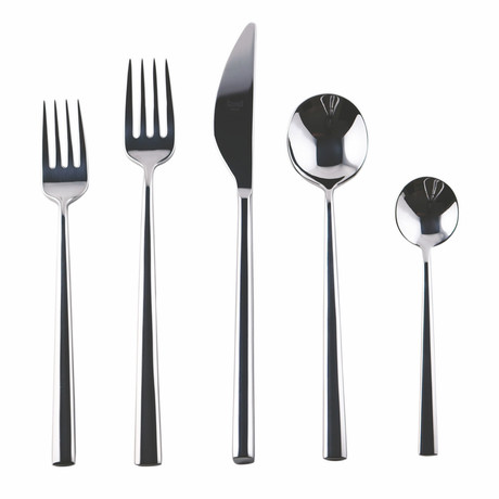 Movida Cutlery // 5 Piece Set // Glossy Stainless