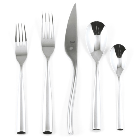 Arte Cutlery // 5 Piece Set (Glossy Stainless)