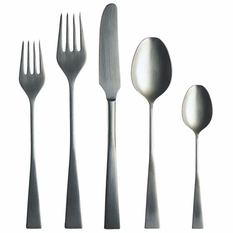 Italia Cutlery // 5 Piece Set // Brushed Stainless