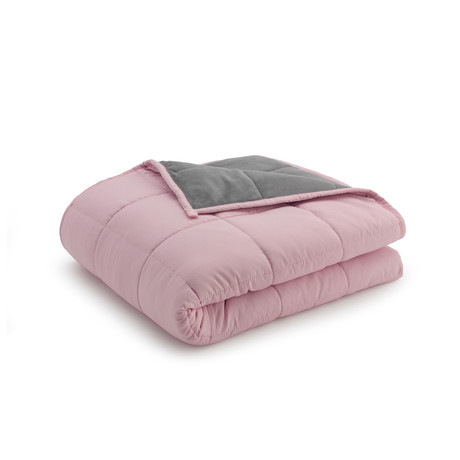 Reversible Weighted Anti-Anxiety Blanket // Gray + Pink (12lbs)