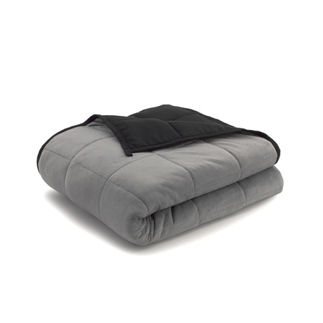 Reversible Weighted Anti-Anxiety Blanket // Gray + Black (12lbs)